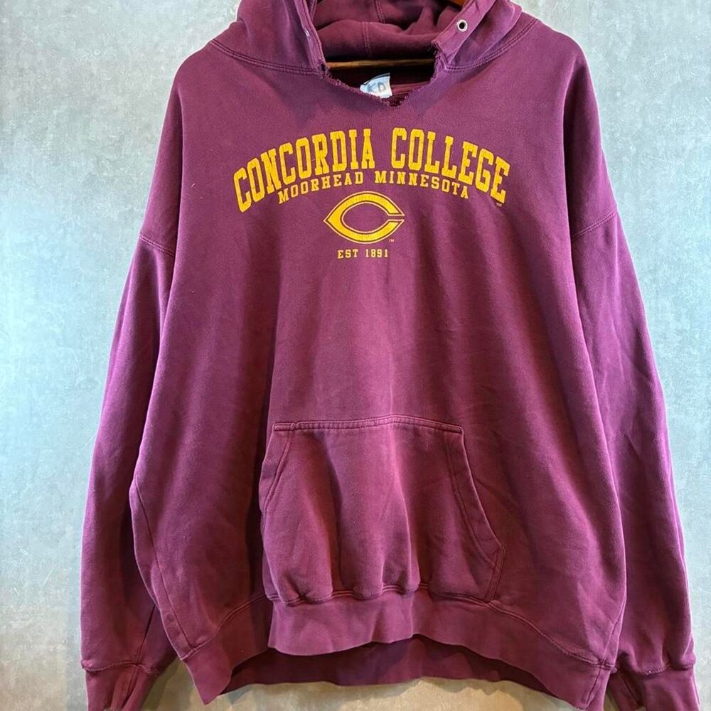 Unbranded Men's Burgundy and Red Hoodie